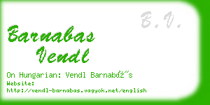 barnabas vendl business card